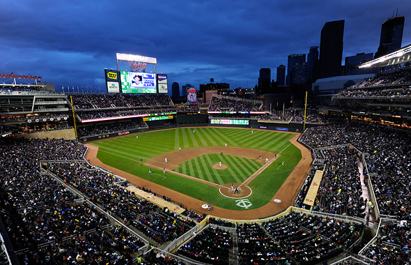 target field logo. view of Target Field with