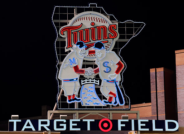 Target Field Neon Twins Logo Photo